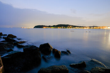 神奈川県逗子海岸の夕日