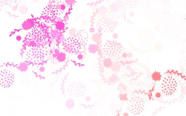 Light Red, Yellow vector abstract backdrop with flowers