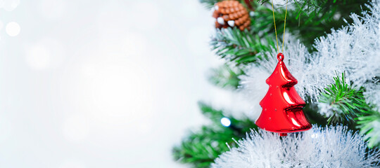 Fototapeta na wymiar Horizontal Christmas banner with copy space