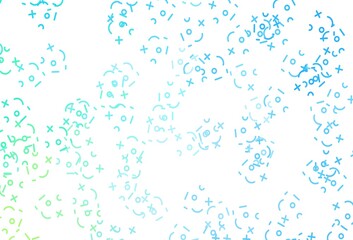 Light Blue, Green vector texture with mathematic symbols.