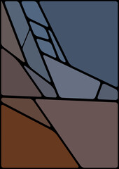 Colorful illustration with black space. Abstract geometric pattern. Mosaic background. Geometrical multicolored shapes.