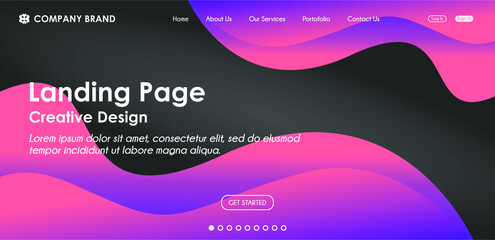 Website Landing Page Template Design, Abstract Modern design for website
