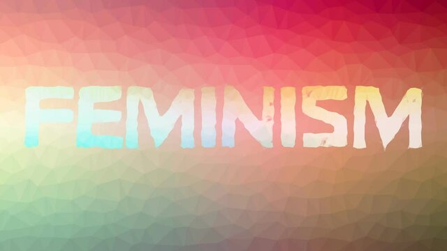 Feminism appearing techno tessellated looping pulsing polygons
