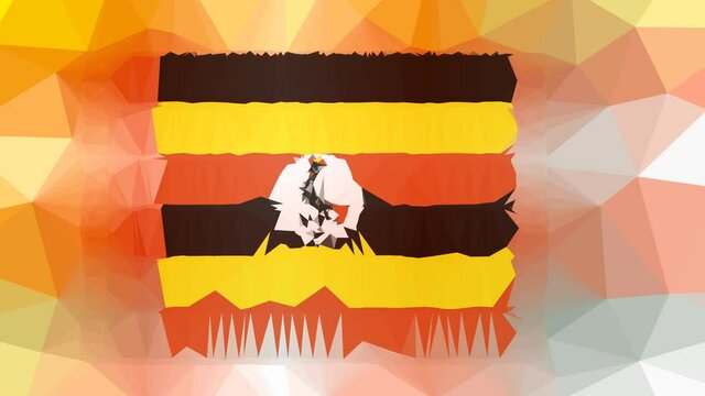 Uganda Flag ISO:UG fade strange tessellation looping animated polygons