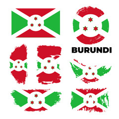 national flag of Burundi in the original colours and proportions