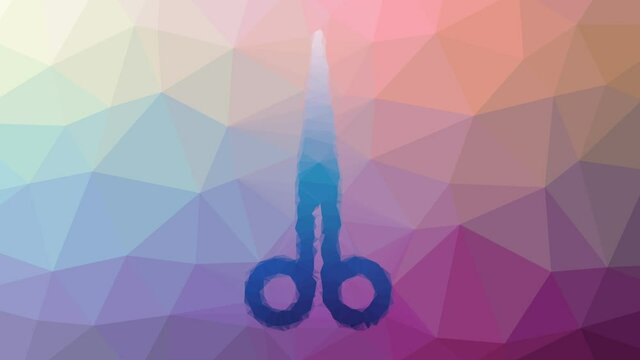 scissors appearing techno tessellated looping animated triangles