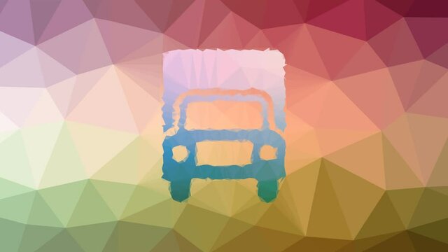 truck lorry appearing techno tessellated looping pulsing triangles