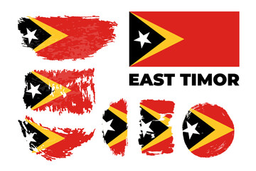 Vector illustration of the national flag of East Timor with the right colors 
