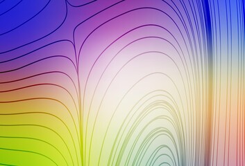 Light Multicolor vector layout with curved lines.