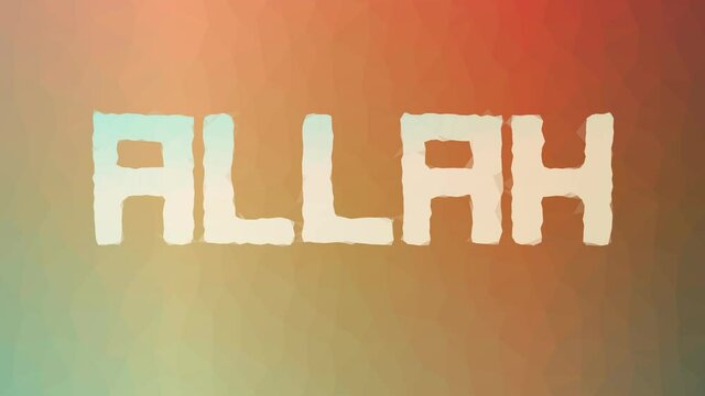 Allah appearing technological tessellating looping moving triangles
