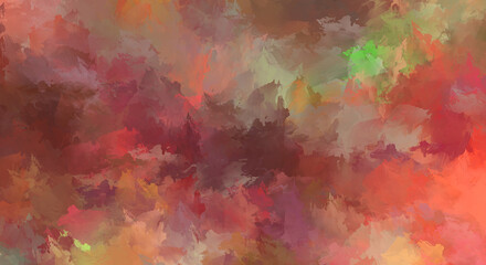 2D illustration of colorful brush strokes. Decorative texture painting. Vibrant paint pattern backdrop.