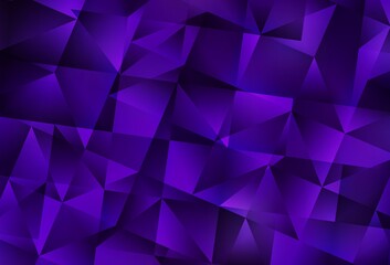 Dark Purple vector shining triangular background.