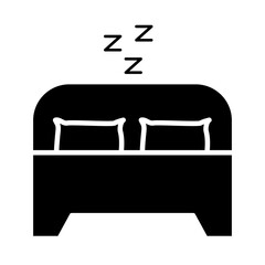 bed with z letters silhouette style icon