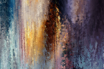 Modern art. Colorful contemporary artwork. Color strokes of paint. Brushstrokes on abstract background. Brush painting. Unique wall art.