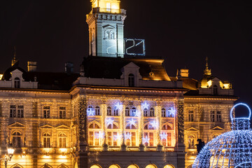 Holidays spirit and the light show in down town Novi Sad