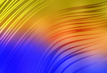 Obraz premium Light Blue, Yellow vector background with wry lines.