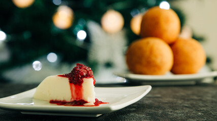 
Colombian custard and buñuelo for end of year festivities