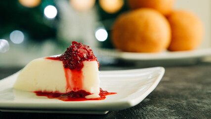 
Colombian custard and buñuelo for end of year festivities