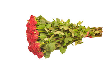 A big bouquet of roses isolated on white background. Valentine's Day concept