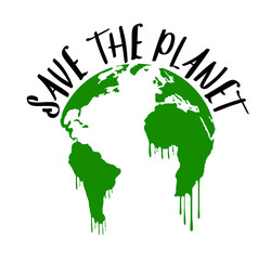 Save the Planet icon and emblem. Vector Illustration. Vector icon.