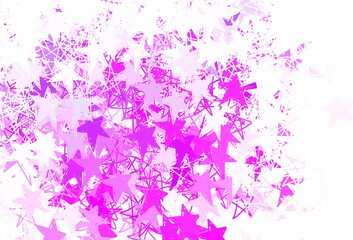 Light Purple vector background with colored stars.