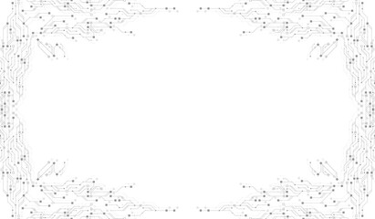Naklejka premium Circuit board design background. Abstract communication circuit board technology background with hi-tech digital data connection system. Abstract computer electronic background. Vector illustration.