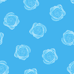 seamless pattern of blue roses. 3d illustration