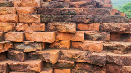 Old brick wall in Myson, Vietnam.