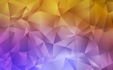 Light Pink, Yellow vector gradient triangles pattern. Colorful illustration in polygonal style with gradient. A completely new design for your leaflet.