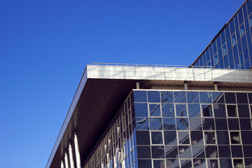 modern clinic building in sunny day, hospital and science