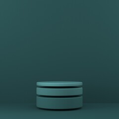 Mock up podium for product presentation three gradient colored cylinders 3D