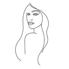 Line drawing of a beautiful woman 10