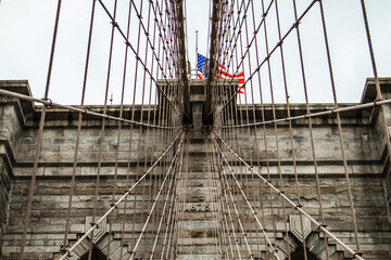 Obraz premium Close up of Brooklyn Bridge, New York. 