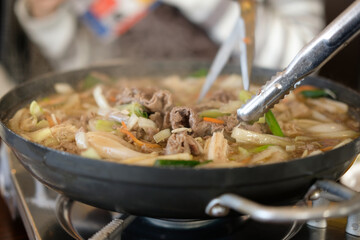 韓国料理のプルコギ