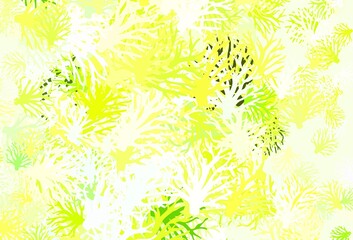 Fototapeta na wymiar Light Green, Yellow vector abstract background with branches.