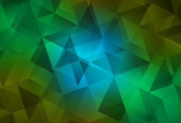 Light Blue, Yellow vector gradient triangles template.