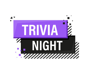 Trivia night banner in 3D style on white background. Vector illustration.
