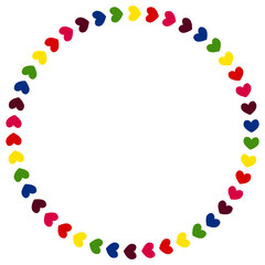 Circle of Rainbow Hearts Clockwise
