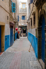 Essaouira, Morroco, Africa - April 29, 2019: Life in Essaouira's alleys