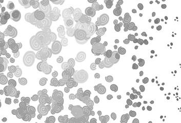 Light Silver, Gray vector pattern with lines, ovals.
