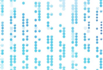 Light BLUE vector pattern with christmas snowflakes.