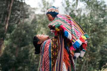 Peruvian Mom With Her Child