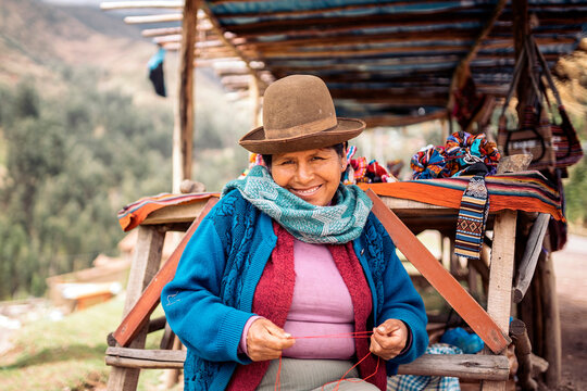 Portrait of traditional peruvian woman