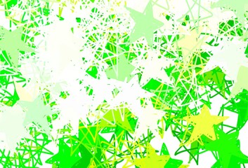 Light Green, Yellow vector template with sky stars.