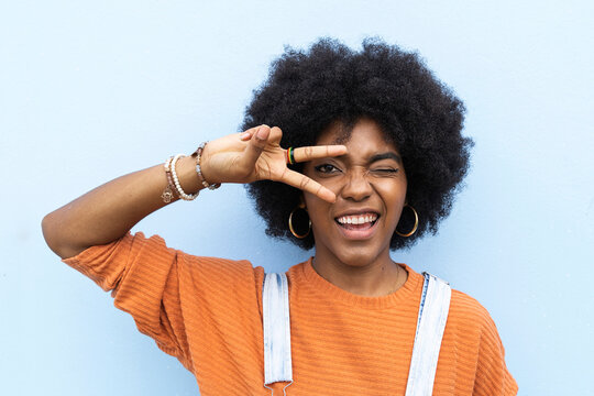 Young smiling afro woman