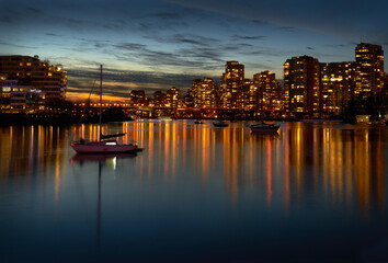 False Creek Twilight Vancouver. A False Creek sunset in Vancouver. British Columbia, Canada.

