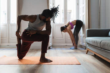 man and woman doing sports