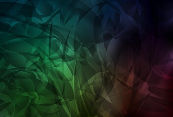 Dark Green vector background with abstract shapes.