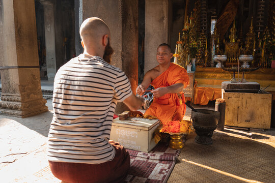 Buddhist monk of Angkor Wat temple