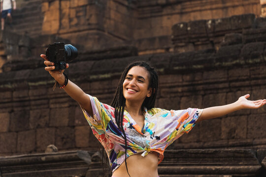 tourist in Angkor Wat